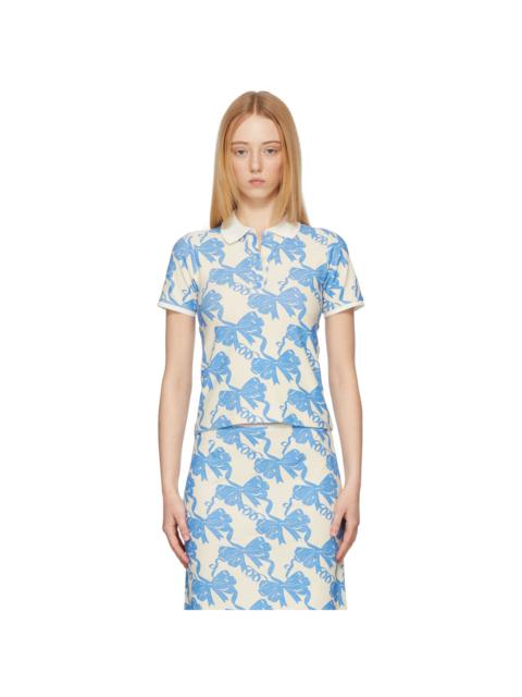 MAISIE WILEN Blue & Beige Au Fait Polo