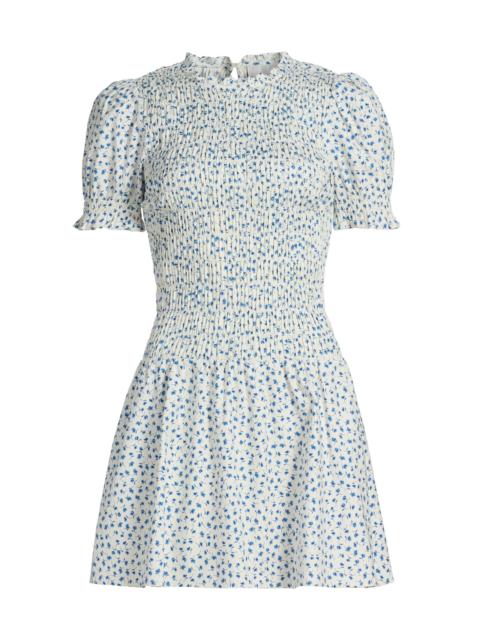 Reformation Women's Leannah Floral Smocked Minidress - Hanna
