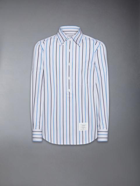 Thom Browne STRIPED POPLIN ARMBAND POPOVER ARMBAND SHIRT