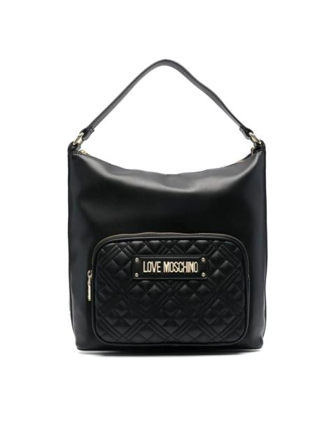 Moschino logo-lettering quilted shoulder bag