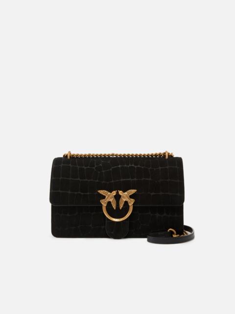 PINKO LOVE BAG ONE MEDIUM CROSSBODY BAG IN CROCODILE-PRINT LEATHER