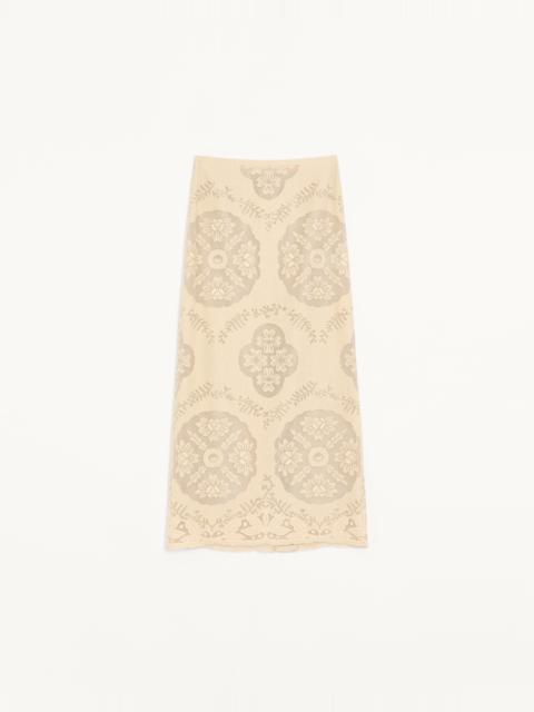 Valentino MIDI SKIRT IN FLORAL STAMP BLANKET
