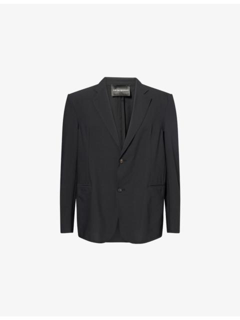 EMPORIO ARMANI Seersucker Single-Breasted Woven Blazer