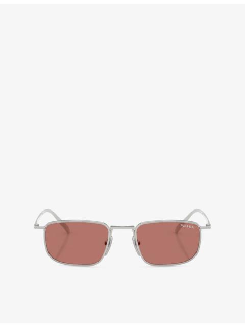 Prada PR D52S Square-Frame Metal Sunglasses
