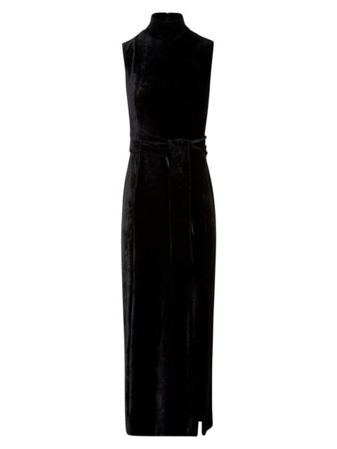 AKRIS Women's Velvet Tie-Waist Maxi Dress - Black