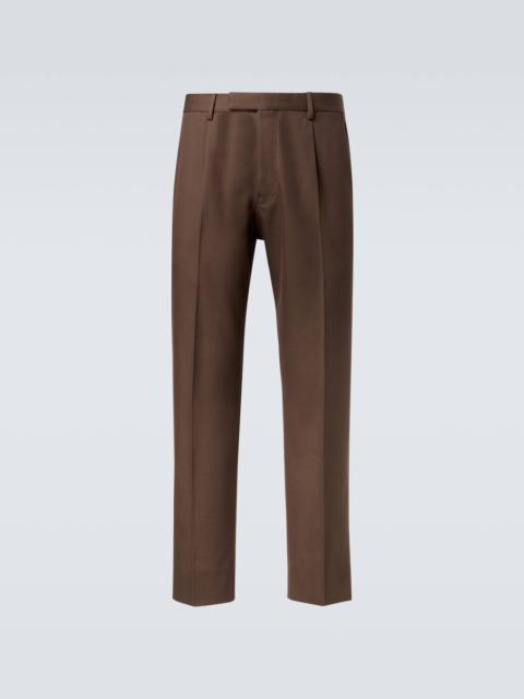 ZEGNA Cotton and wool straight pants