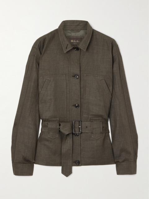 Loro Piana Jaylon Belted Linen And Wool-blend Jacket