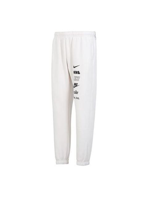 Nike Nike Club Fleece 멀티 로고 바지 '화이트 블랙' DX0796-030