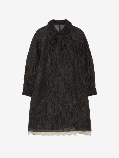 RENLI SU crinkled lace-trim midi dress