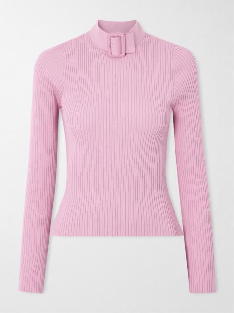 courrèges Buckled Ribbed-knit Top