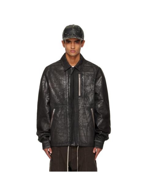 Rick Owens DRKSHDW Black Concealed Zipfront Denim Jacket