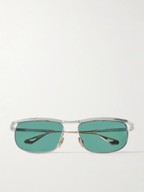 JACQUES MARIE MAGE Melville D-frame silver- and gold-tone metal sunglasses Silver