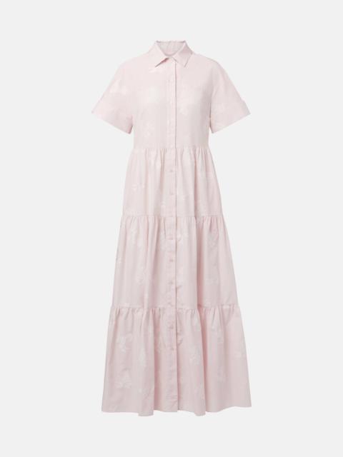 Erdem Embroidered tiered cotton shirt dress