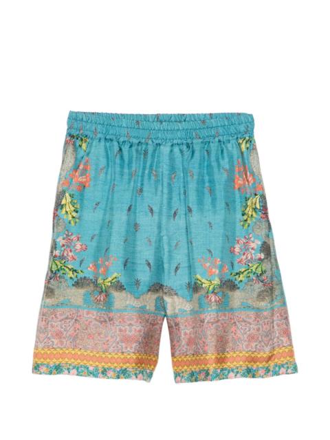 Pierre-Louis Mascia Aloe floral-print elasticated-waistband shorts