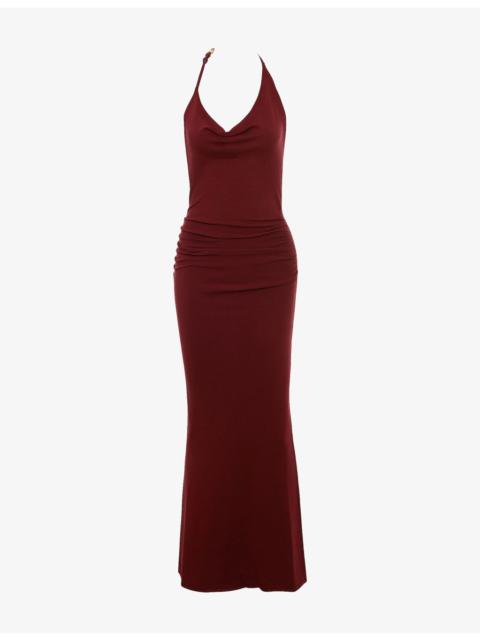 House of CB Thalina Halterneck Stretch-Knit Maxi Dress