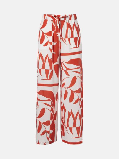 Max Mara Voto printed silk wide-leg pants
