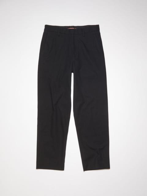 Twill cotton-blend trousers - Black
