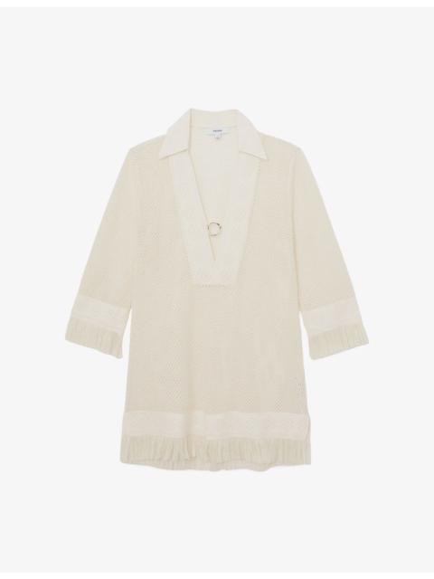 REISS Fabienne Crochet Beach Dress