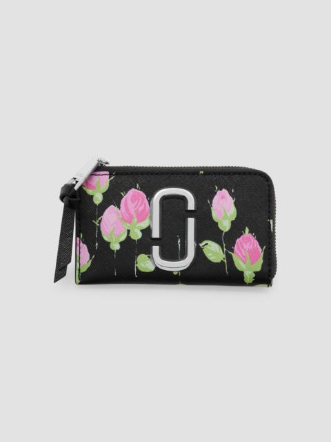 Marc Jacobs Women's The Snapshot Vintage Floral Top Zip Multi Wallet - Black Multi