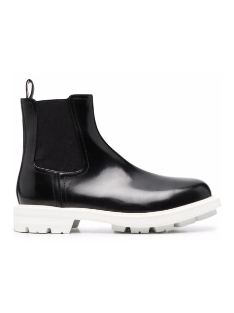 Alexander McQueen Alexander McQueen Leather Chelsea Boots Black White