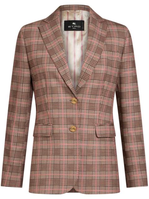 Etro checkered logo-engraved buttons jacket