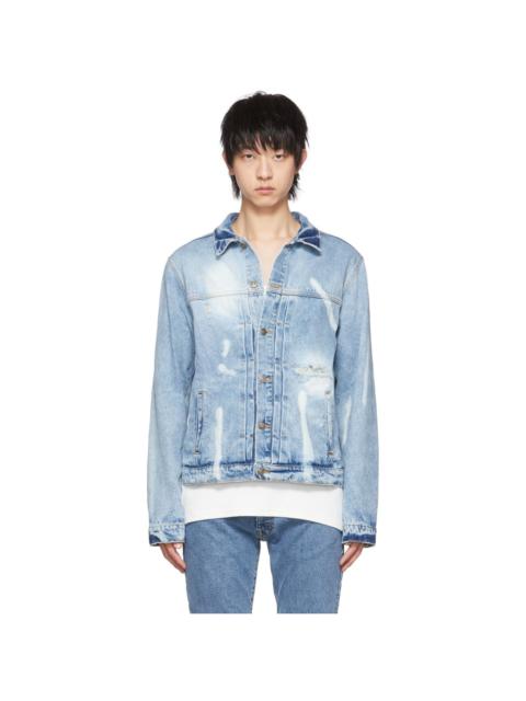424 Blue Distressed Denim Jacket