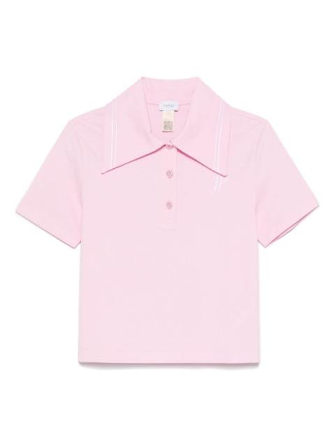 PATOU logo-embroidered polo top