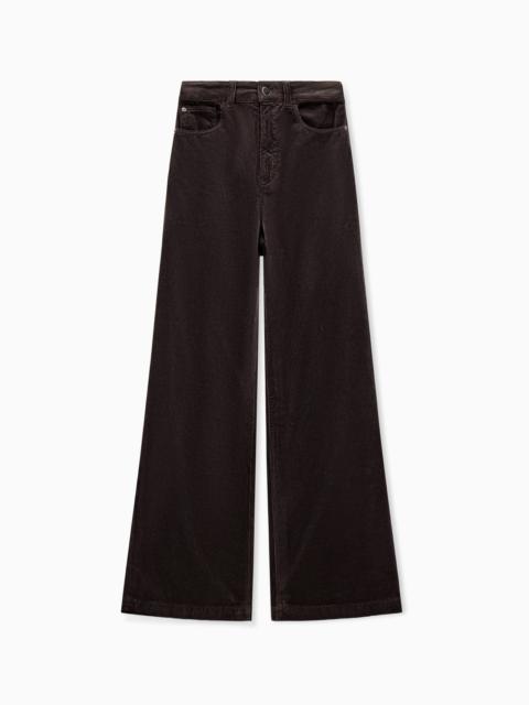 EMPORIO ARMANI WIDE-LEG FIVE-POCKET TROUSERS IN GARMENT-DYED CORDUROY