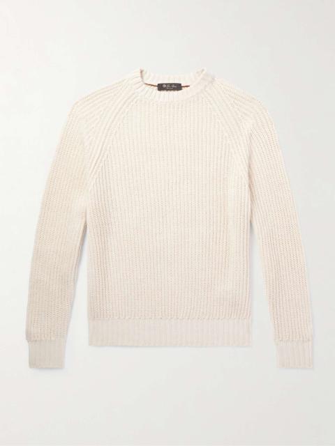 Ribbed Linen, Cotton and Silk-Blend Sweater