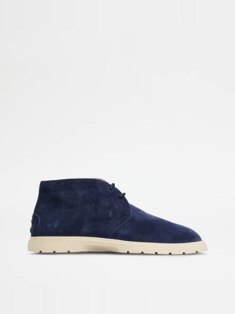 Tod's DESERT BOOTS IN SUEDE - BLUE