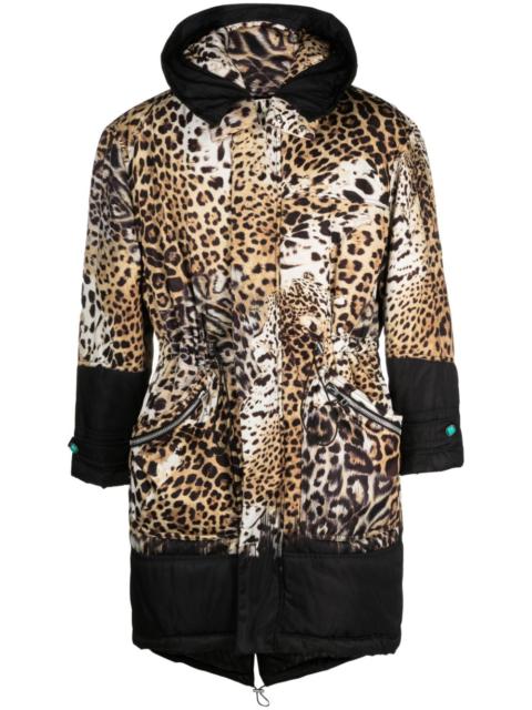 Roberto Cavalli animal-print padded hooded coat