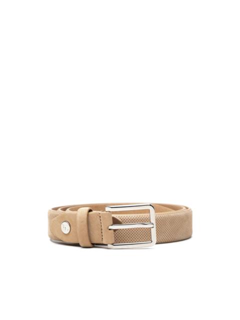 Brioni perforated buckle belt