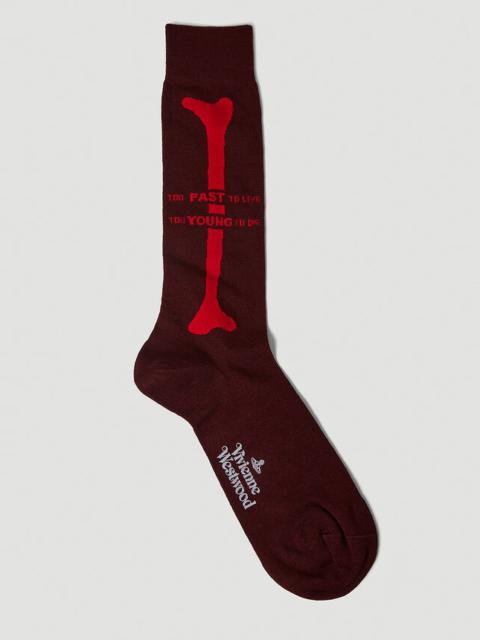Vivienne Westwood Bone Socks in Burgundy