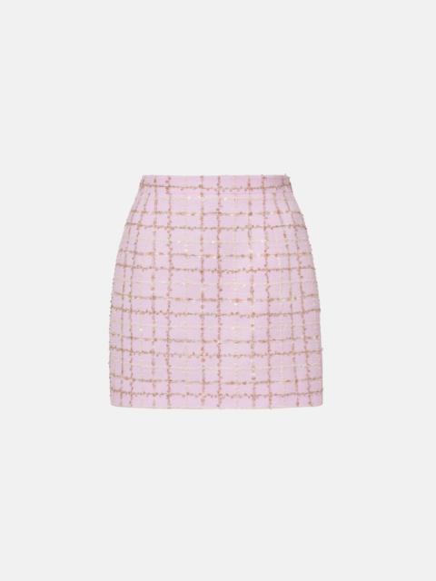 SEQUIN CHECKED TWEED MINI SKIRT