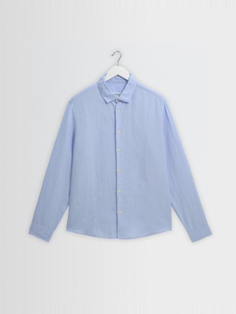 Wax London Dartford - Pale Blue Washed Linen Shirt