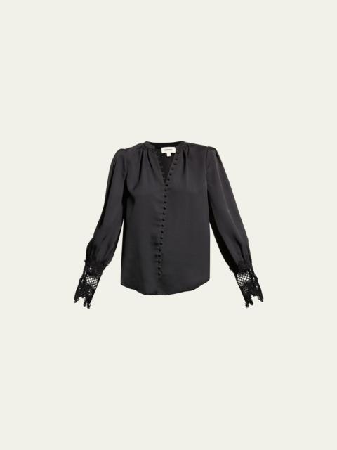 L'AGENCE Ava Lace-Cuff Blouse