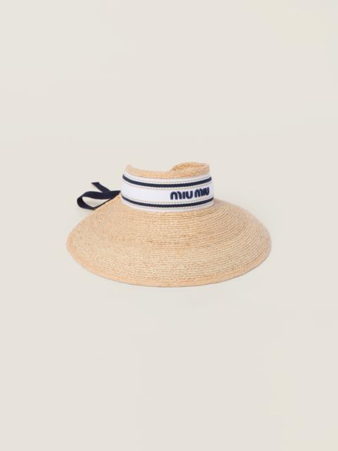 Miu Miu Raffia-effect fabric visor