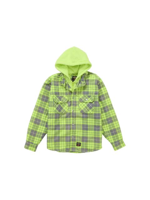 Supreme Supreme Dickies Lined Zip Up Hooded Flannel Shirt Neon Green
