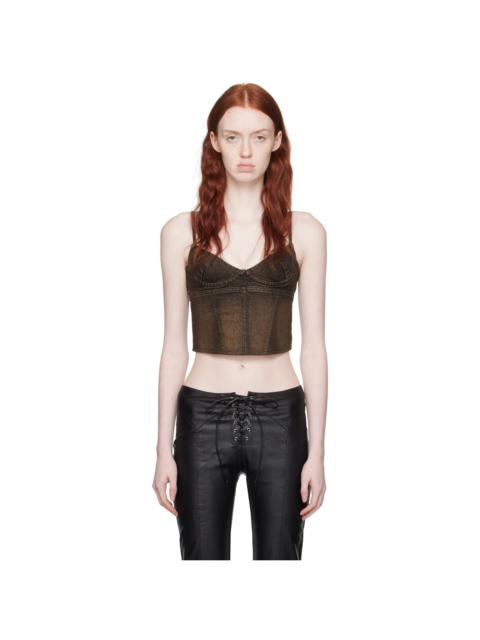 miaou Brown Kiko Denim Tank Top