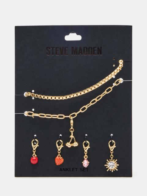 STEVE MADDEN CHERRY CHARM ANKLET SET