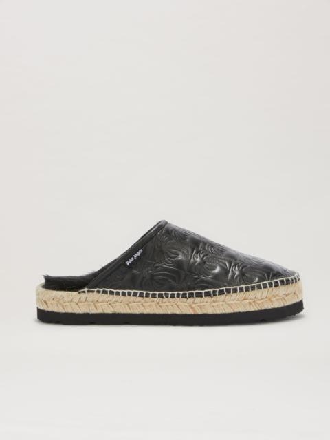Quilted Palms Rope Sole Mule