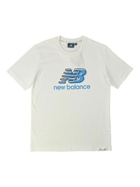 New Balance Essentials Logo Printed T-Shirt 'White Blue' NEA2V061-AS