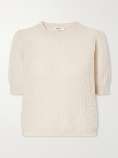 FRAME The Gathered Honeycomb Cashmere Sweater
