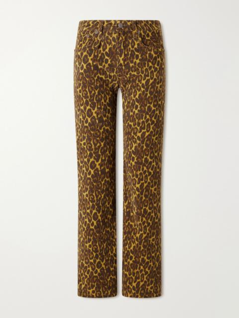 R13 Joan Cropped Flare animal-print high-rise slim-fit jeans Leopard print
