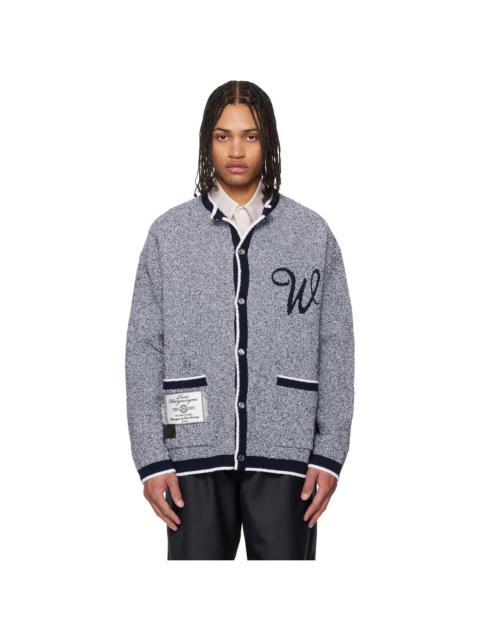 Wooyoungmi Navy Round Neck Logo Cardigan