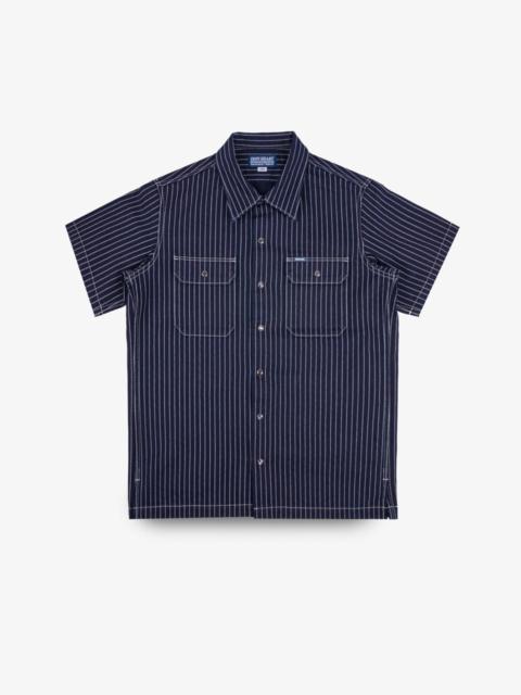 Iron Heart 10OZ WABASH SHORT SLEEVED MECHANIC SHIRT - INDIGO