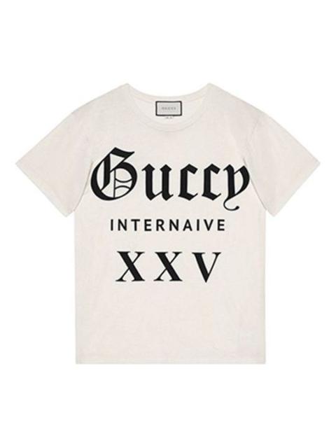 GUCCI Gucci Guccy Series Cotton Short Sleeves Unisex White 492347X3P077561