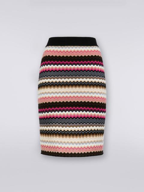 Missoni Wool blend chevron knit skirt