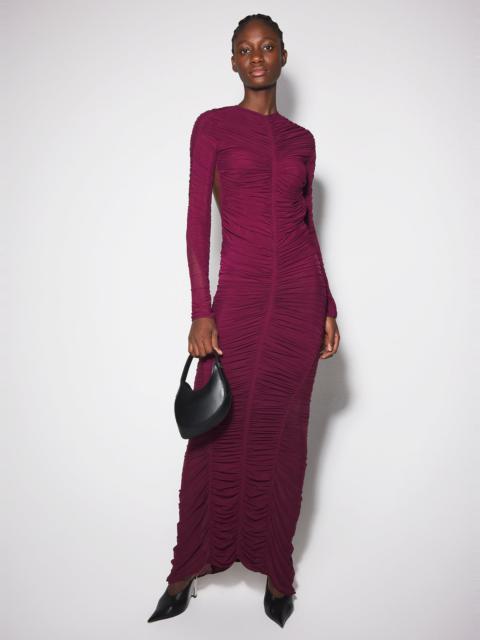 MUGLER burgundy ruched gown