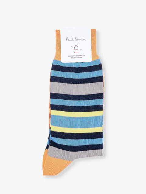 Paul Smith Stripe-pattern cotton-blend knitted socks